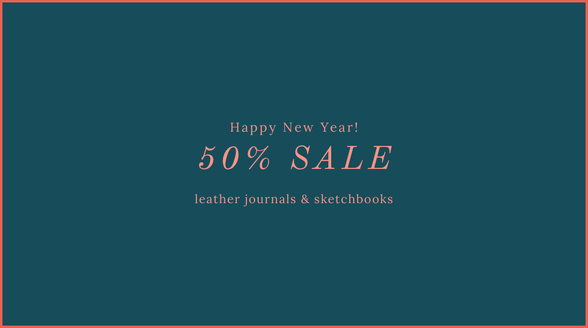 50% Sale on leather journals and sketchbooks at Bound by Hand
