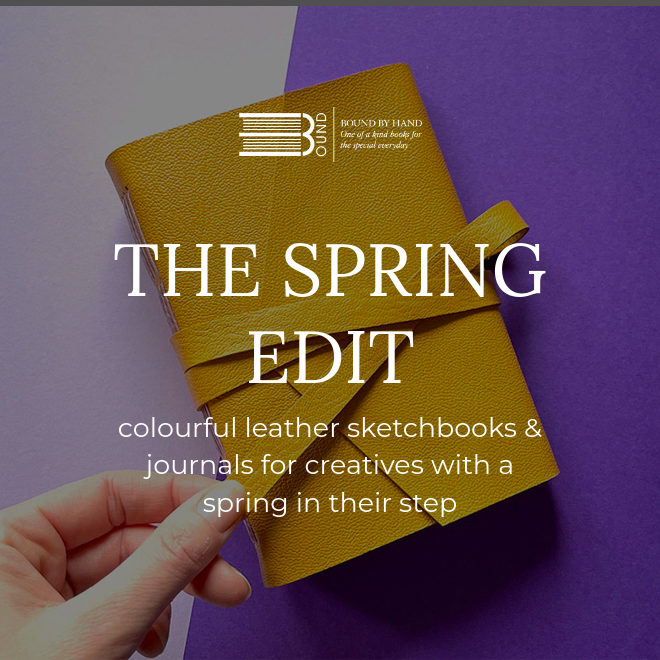 Colourful leather sketchbooks and journals for creatives - Spring gift guide