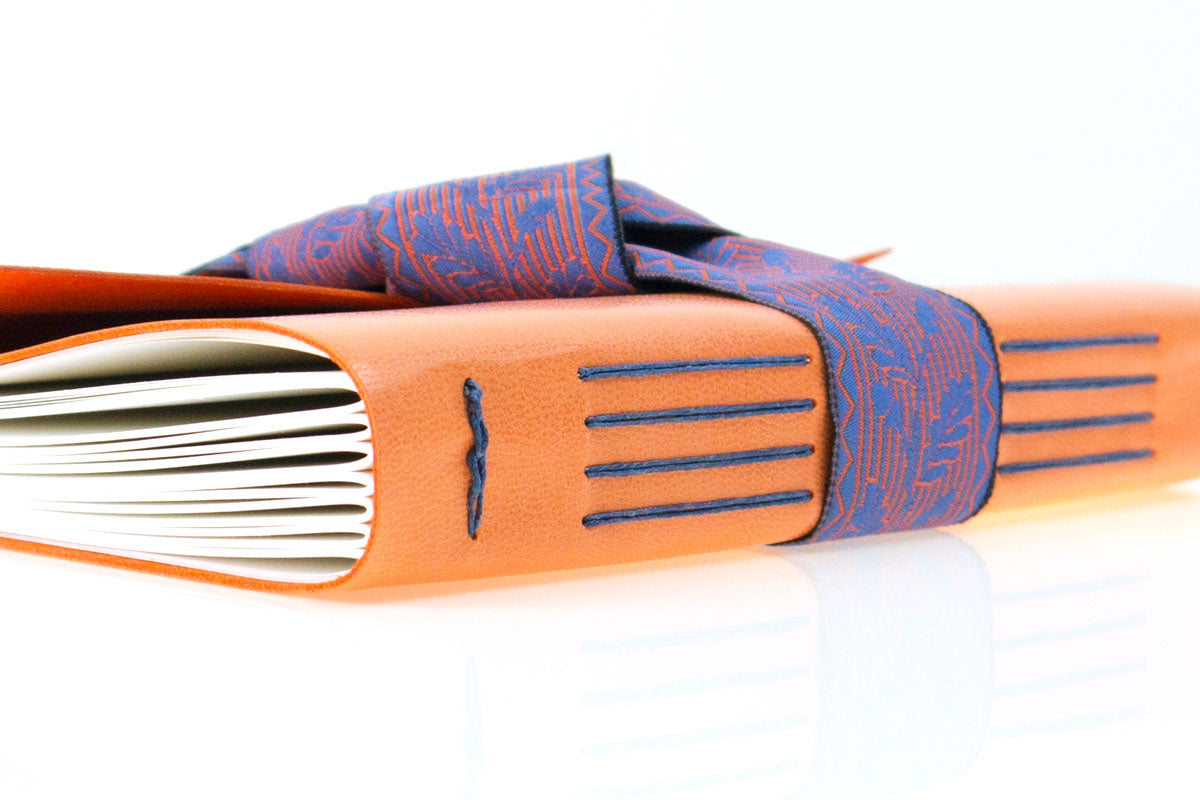 Bespoke Leather Journal Bound with a Silk Ribbon