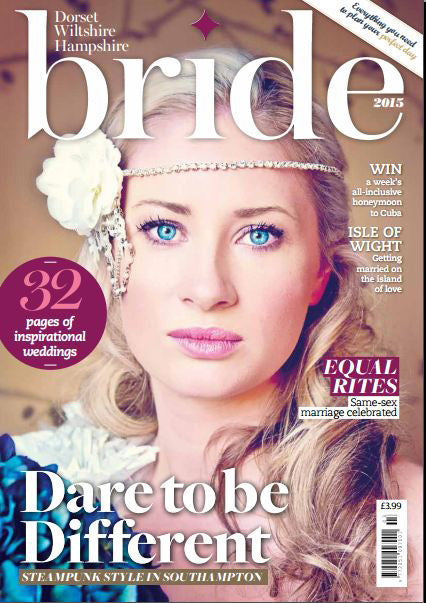 Classic Wedding Guest Book bound by Hand featured in this issue of Dorset, Wiltshire and Hampshire Bride magazine, 2015