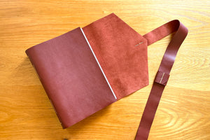 Softcover Leather book with envelope 'V' flap
