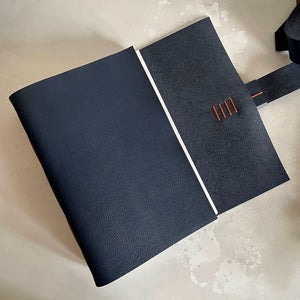 Softcover (limp) leather Memories Book in Navy Blue