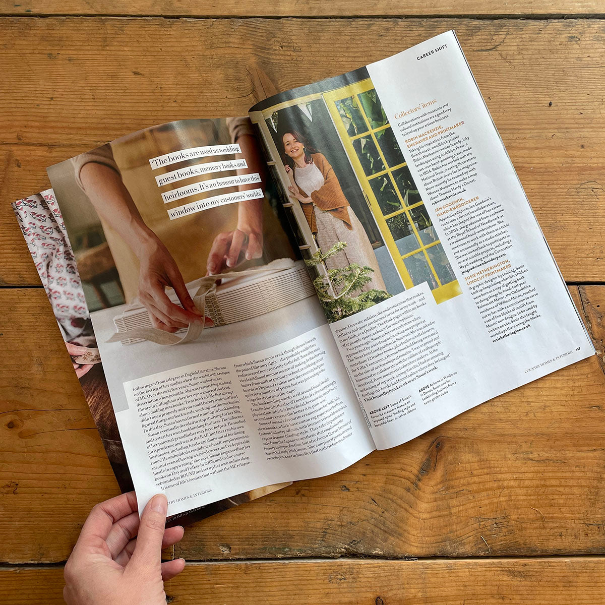 Wabi Sabi Sketchbook bound by Susan Green as seen in Country Homes & Interiors magazine