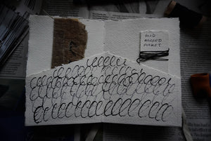 Optional pockets in Small Wabi Sabi Cotton Rag Sketchbook, image copyright © Samantha Boot, 2024