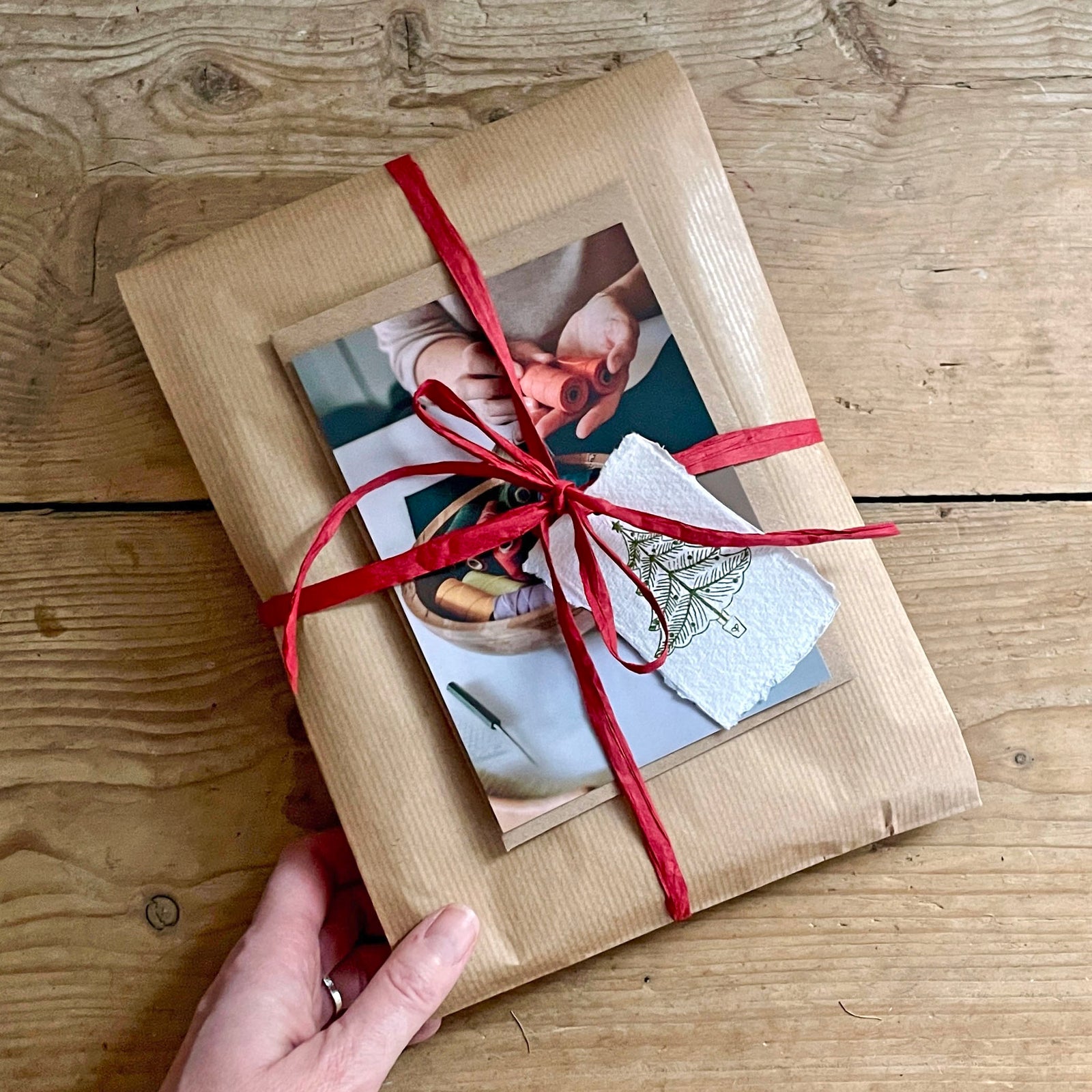 Christmas gift delivery from bookbinder Susan Green at Bound by Hand in sustainable packaging.