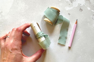 Miniature Leather Journal: White & Sea Mist silk with superfine paper ...