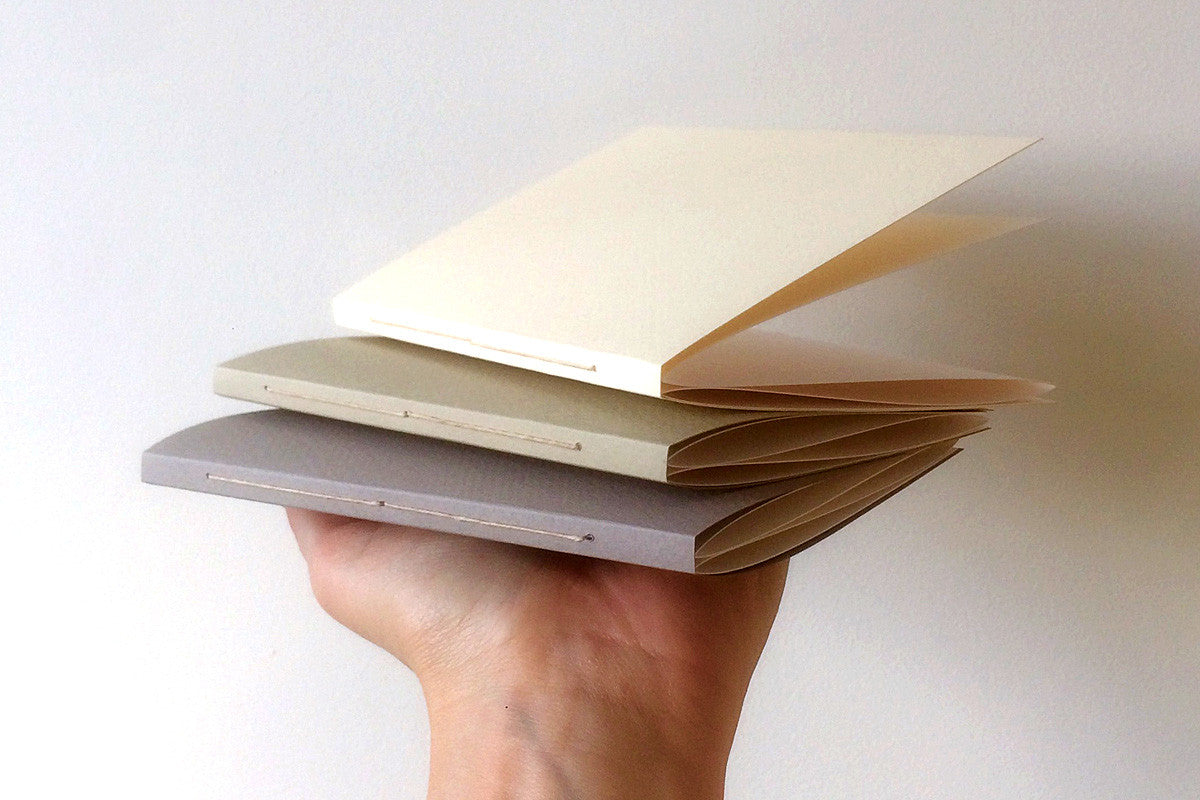 Accordion Sketchbook Set in 'Natural', A6 portrait from Bound by Hand in the UK.