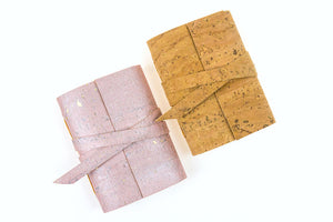 Vegan Mini Journals handmade in Natural and Pink Rose Gold cork