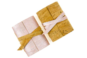 Vegan Miniature Journals handmade in Cork - Rose Gold and Natural, sustainable miniature notebook gifts bound by hand in the UK