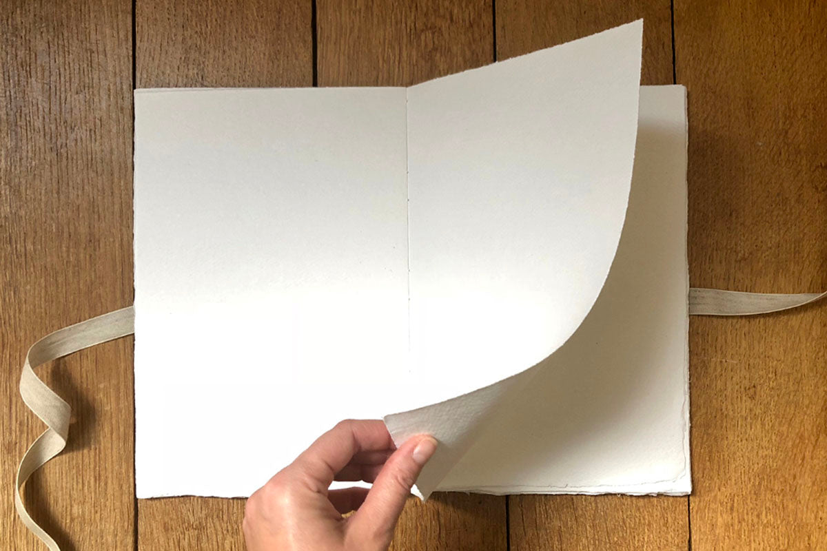 A4 Large Cotton Rag Sketchbook handmade with eco friendly recycled 210gsm paper