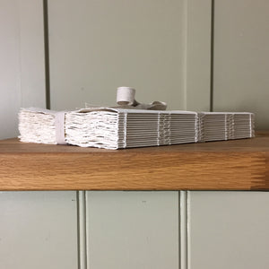 Chunky Wabi Sabi Sketchbook with exposed spine lay flat binding and handmade recycled cotton rag khadi paper.