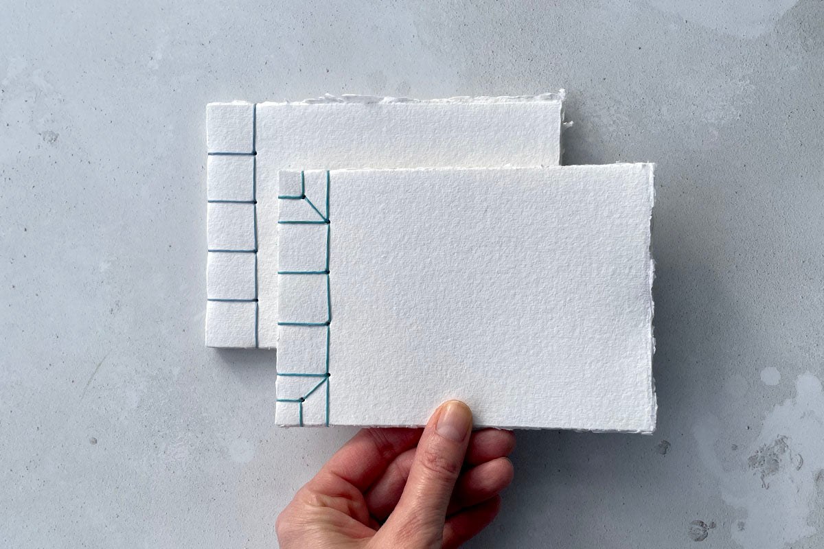 A6 Small Noble Japanese Stab Stitch Cotton Rag Sketchbook handmade in the UK Bound by Hand
