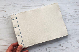 Simple in Light Blue: hand stitched Japanese Stab Stitch Sketchbook