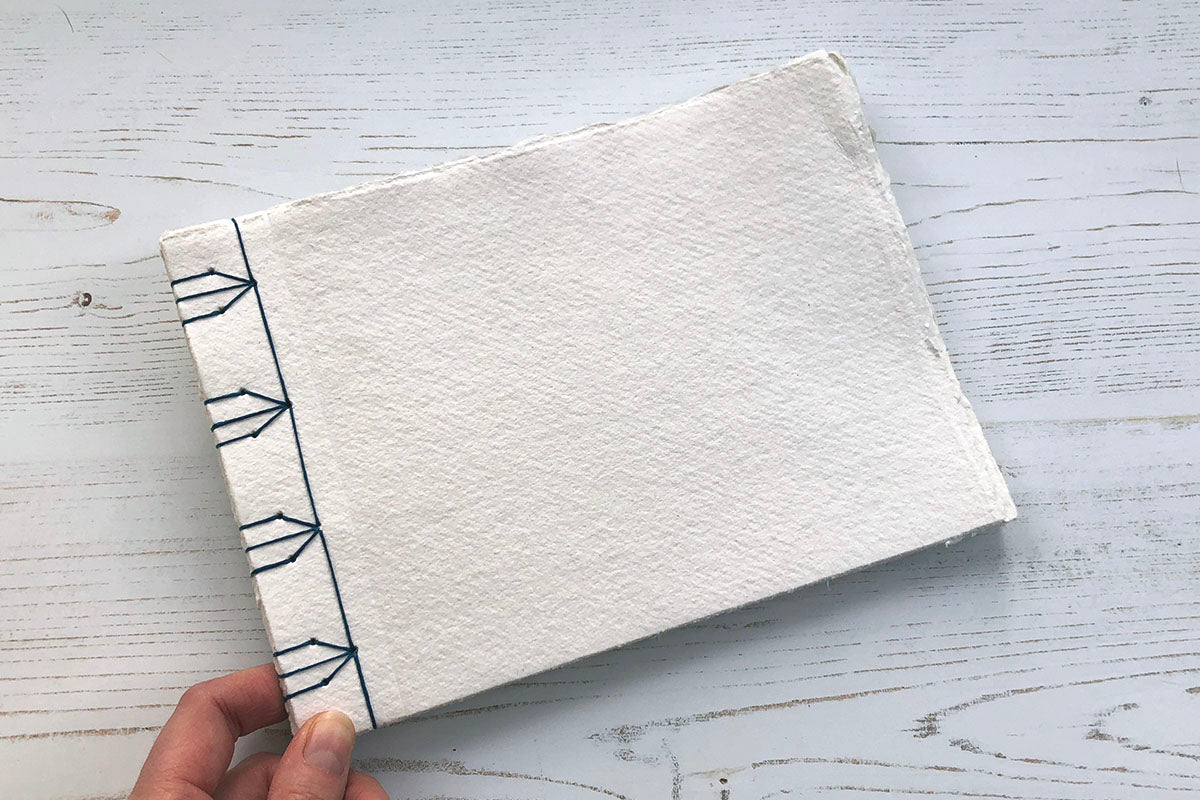 Japanese Stab Stitch Sketchbook with cotton rag paper for