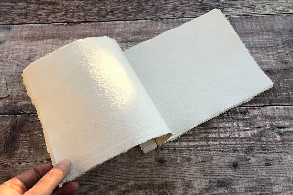 Japanese Stab Stitch Sketchbook with cotton rag paper for
