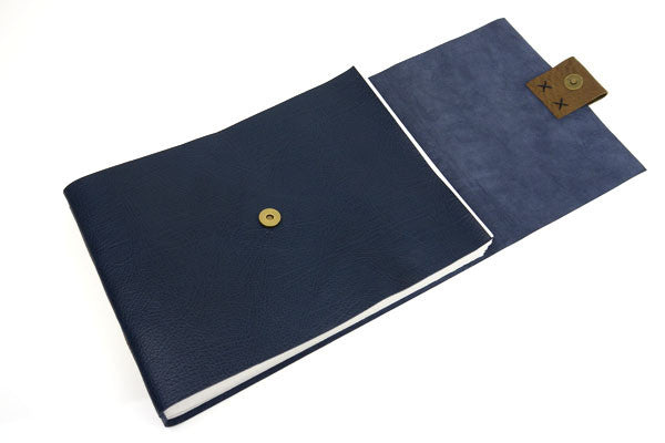 Luxurious leather sketchbook bound by hand in the limp (softcover) style