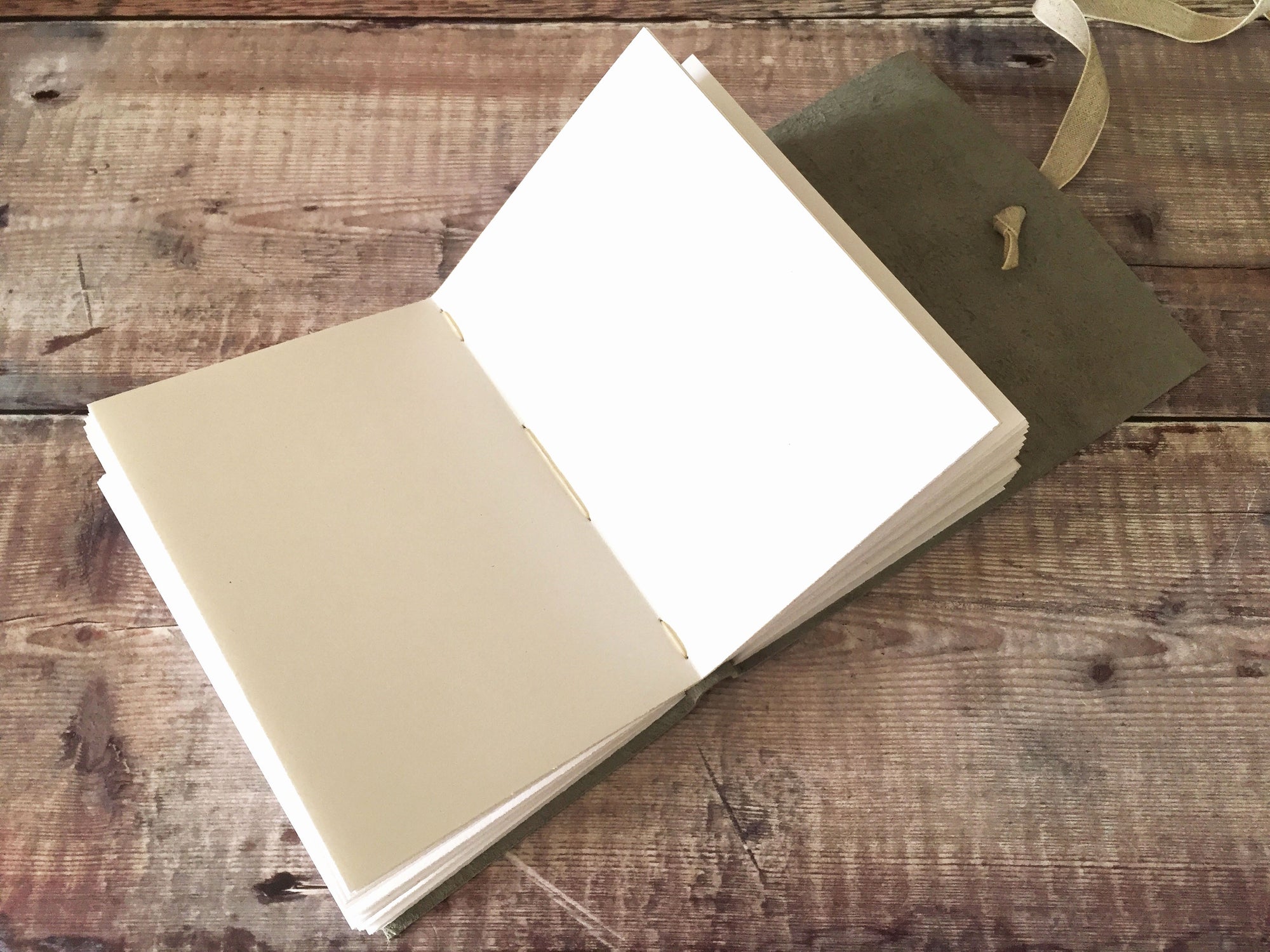 A6 Leather Sketchbook with recycled cartridge paper pages - eco friendly art journal