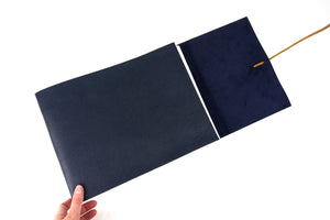 Memories Book bound by hand in blue leather 