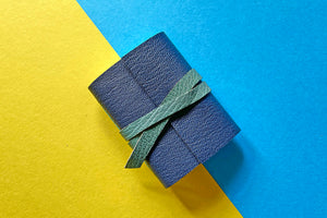 Miniature Leather Journal: Navy Blue and Teal is the perfect size as a Christmas Secret Santa gifts