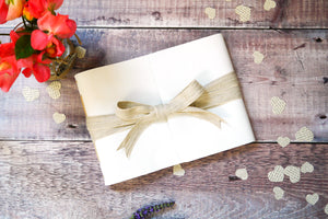 A5 Medium Rustic Guest Book with linen ribbon tied in a bow