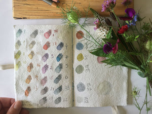 Use dry or wet art mediums in your cotton Rag Sketchbook; the pape is sized and acid free.