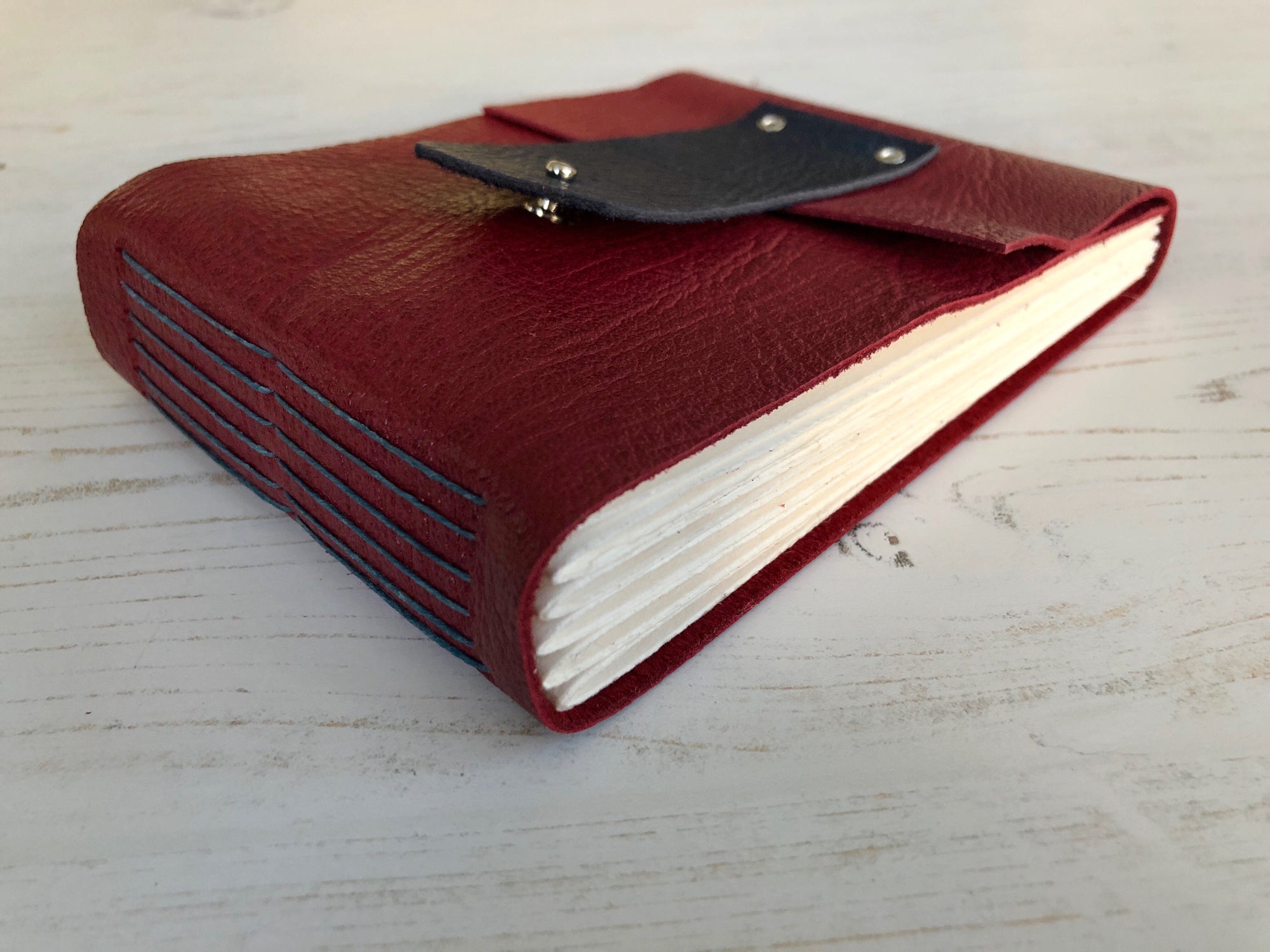 Longstitch Leather Sketchbook bound by hand in the UK